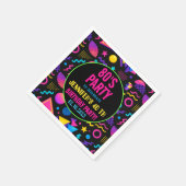Custom Retro Neon 80’s Birthday – Fun Adult  Serviette (Ecke)
