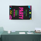Custom Retro Neon 80’s Birthday Party Banner (Messe)