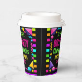 Custom Retro Neon 80’s Birthday Party Pappbecher (Rechts)
