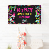 Custom Retro Neon 80er Geburtstagsparty Banner (Insitu)