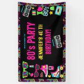 Custom Retro Neon 80er Geburtstagsparty Banner (Vertikal)