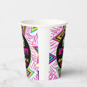 Custom Retro Neon 80er Geburtstagsparty Pappbecher (Rechts)