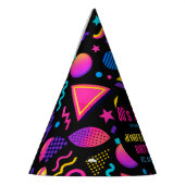 Custom Retro Neon 80's Birthday Party Partyhütchen (Links)
