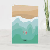 Custom Retro Open Water Schwimmbad 40. Geburtstag Karte (Rückseite)