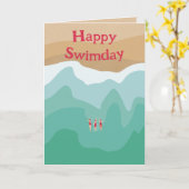 Custom Retro Open Water Schwimmen Geburtstag Karte (Gelbe Blume)