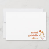 Custom Retro Orange Mushroom Checkerboard Mitzvah Dankeskarte (Vorderseite)