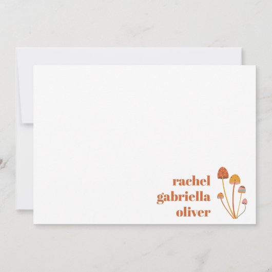 Custom Retro Orange Mushroom Checkerboard Mitzvah Dankeskarte (Vorderseite)