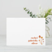 Custom Retro Orange Mushroom Checkerboard Mitzvah Dankeskarte (Stehend Vorderseite)