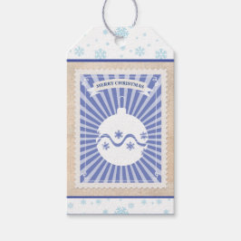 Custom Retro Paper Briefmarke Frohe Weihnachtsschm Geschenkanhänger