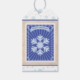 Custom Retro Paper Briefmarke Frohe Weihnachtsschn Geschenkanhänger