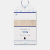 Custom Retro Paper Briefmarke Frohe Weihnachtsschn Geschenkanhänger (Rückseite)