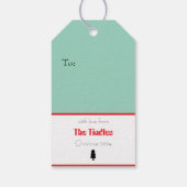 Custom Retro Paper Briefmarke mit Christmas Holly Geschenkanhänger (Rückseite)