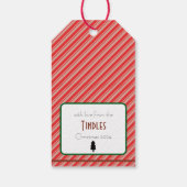 Custom Retro Paper Briefmarke Post Snow Weihnachts Geschenkanhänger (Rückseite)