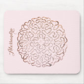 Custom Retro Pastel Pink Ombre Rose Gold Doily  Mousepad (Vorne)