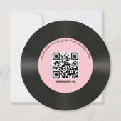 Custom Retro Pink Imitate Vinyl Record Hochzeit Einladung (Rückseite)