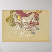 CUSTOM Retro Pop Puppet Horse Art Print  Poster (Vorne)