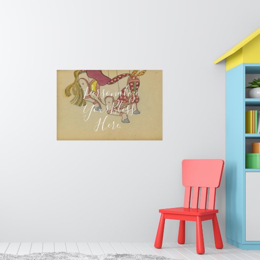 CUSTOM Retro Pop Puppet Horse Art Print  Poster (Kinderzimmer 1)