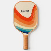 Custom Retro Rainbow Stripes Pickleball Schläger (Vorderseite)