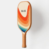 Custom Retro Rainbow Stripes Pickleball Schläger (Links)