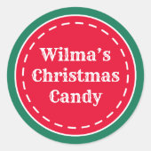 Custom Retro Red Green Christmas Stickers (Vorderseite)