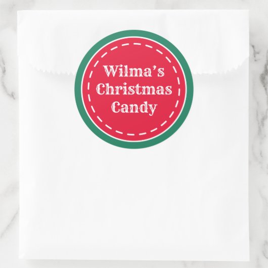 Custom Retro Red Green Christmas Stickers (Tasche)