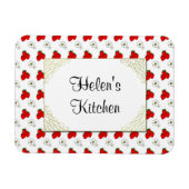 Custom Retro Red Strawberry and Blume Magnet (Horizontal)