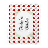 Custom Retro Red Strawberry and Blume Magnet (Vertikal)