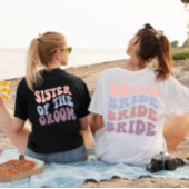 Custom Retro Schwester der Groom Wedding Party T-Shirt