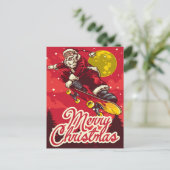 Custom Retro Skate Weihnachtsgrüße Feiertagspostkarte (Stehend Vorderseite)