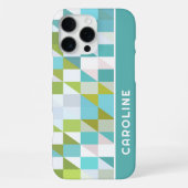Custom Retro Squares Dreiecke Polygon Art Muster iPhone Hülle (Rückseite)