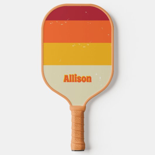 Custom Retro Stripes Pickleball Schläger (Vorderseite)