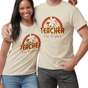 Custom Retro Teacher Shirt mit Namen