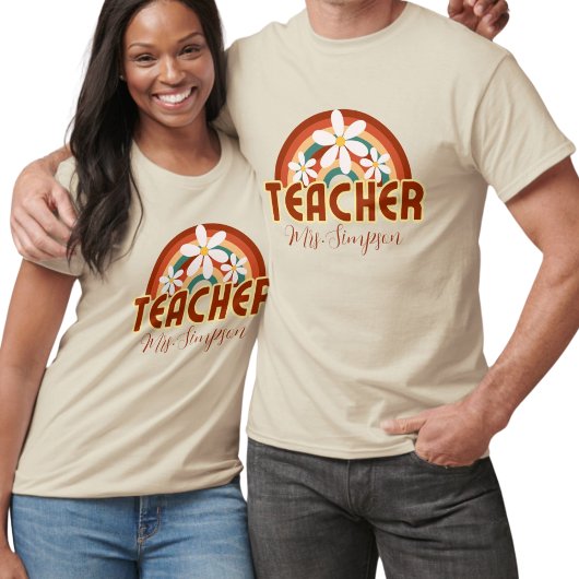 Custom Retro Teacher Shirt mit Namen