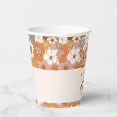 Custom Retro Terracotta Boho Floral Baby Dusche Pappbecher (Rechts)