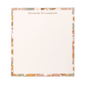 Custom Retro Terracotta Boho Floral Brautparty Notizblock (Vorderseite)