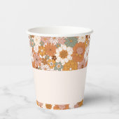 Custom Retro Terracotta Boho Floral Brautparty Pappbecher (Rückseite)