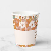 Custom Retro Terracotta Boho Floral Brautparty Pappbecher (Rechts)