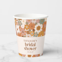 Custom Retro Terracotta Boho Floral Brautparty