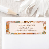 Custom Retro Terracotta Boho Rücksendeadresse (Insitu)