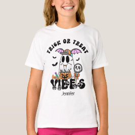 Custom Retro Trick oder Treten Vibes Ghost Kids T-Shirt