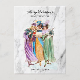 Custom Retro Vintage Weihnachts-Party Ladys Feiertagspostkarte