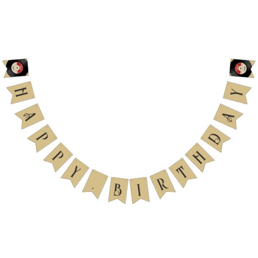 Custom Retro Vinyl Record Bunting Flags Wimpelkette (Alle)