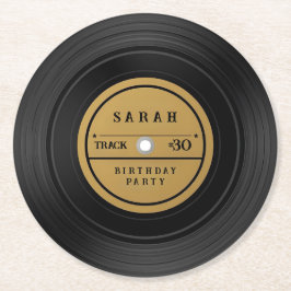 Custom Retro Vinyl Record Paper Coasters Runder Pappuntersetzer