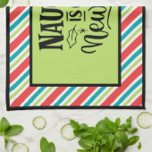 Custom Retro Weihnachten "Naughty is a New Nice" Geschirrtuch (Gefaltet)