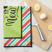 Custom Retro Weihnachten "Naughty is a New Nice" Geschirrtuch (Viertel Falte)