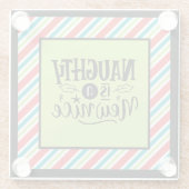 Custom Retro Weihnachten "Naughty is a New Nice" Glasuntersetzer (Rückseite)