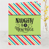 Custom Retro Weihnachten "Naughty is a New Nice" Karte (Gelbe Blume)
