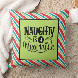 Custom Retro Weihnachten "Naughty is a New Nice" Kissen