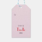 Custom Retro Weihnachts-Regenbogen "Joy to the Wor Geschenkanhänger (Rückseite)