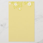 Custom Retro White Daisy Borders Stationery Briefpapier (Rückseite)